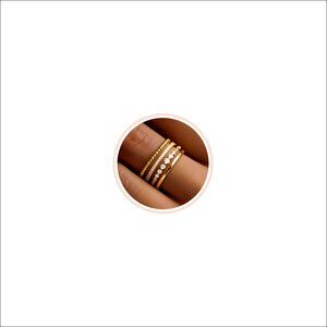 14K Gold Plated Stackable Rings Non Tarnish Dainty Cubic Zirconia Set